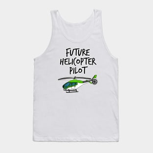 Future Helicopter Pilot Doodle (Green) Tank Top